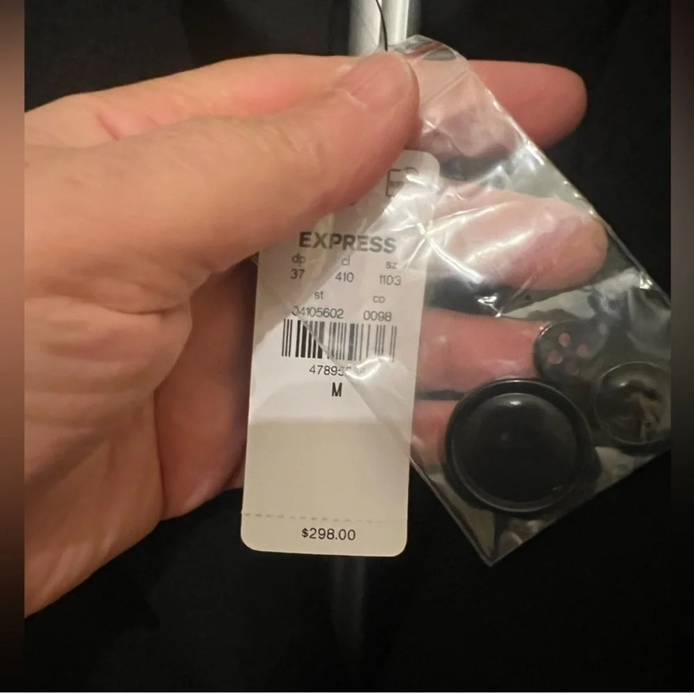 Express Brand New Men's Black Wool-Blend
Overcoat. Size Medium - Picture 9 of 16